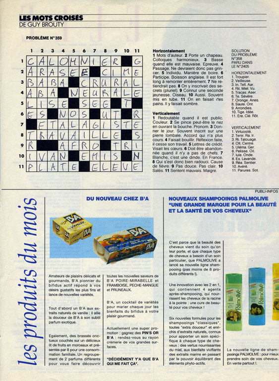 Claude Closky, ‘Untitled (crossword puzzle, calomnier)’, 1991, ballpoint pen on printed matter, 29,5 x 22,5 cm.